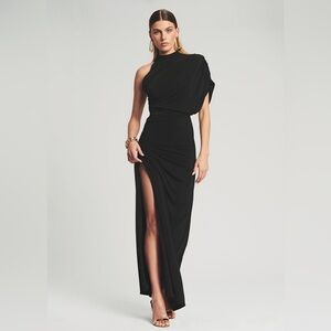 NWT Retrofete Dana Dress XS Black Floor Length